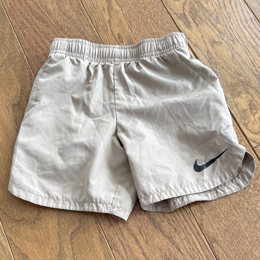 Nike Kids Beige Shorts with Black Logo